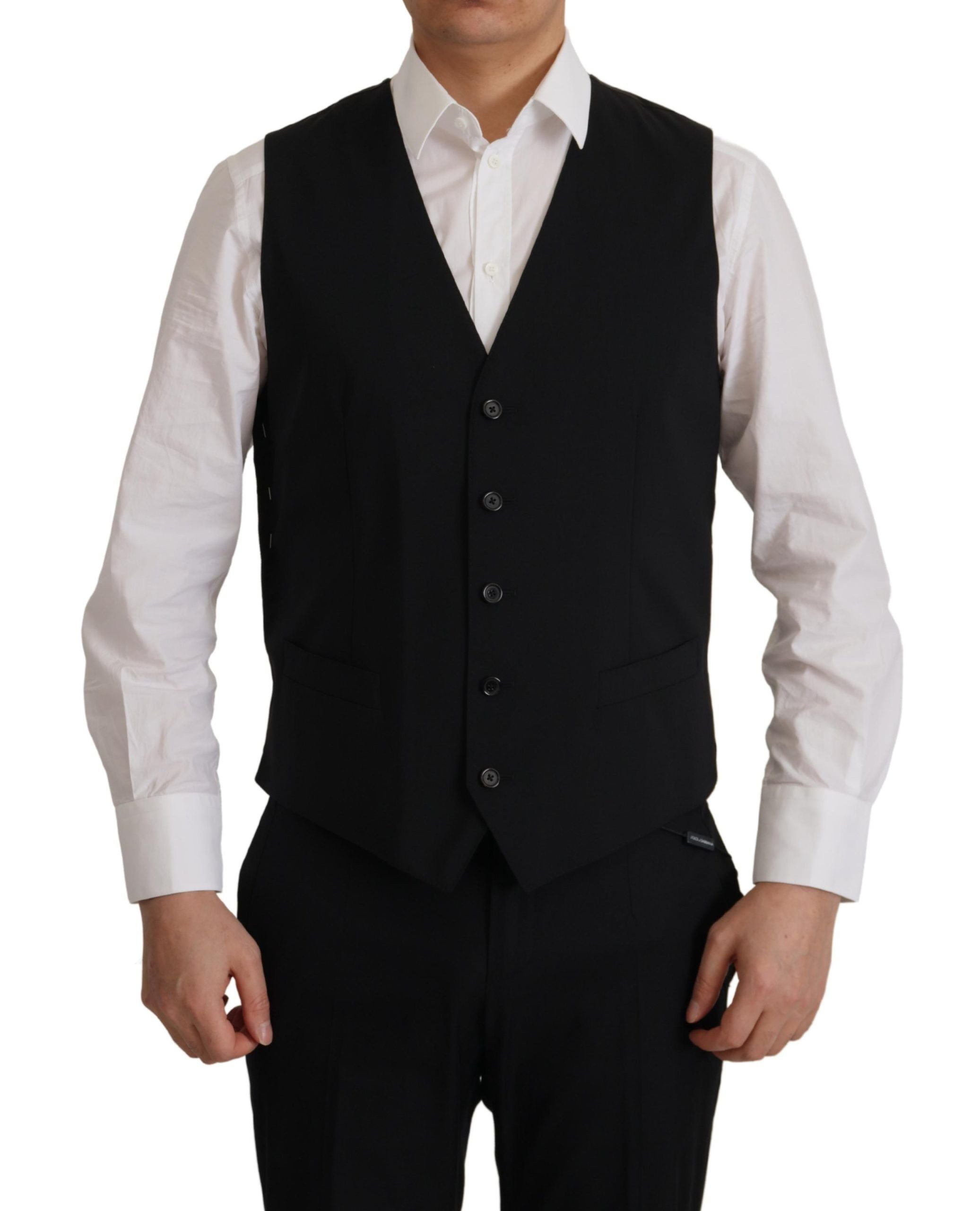 Dolce & Gabbana Black Jacket Vest 2 Piece MARTINI Men's Blazer