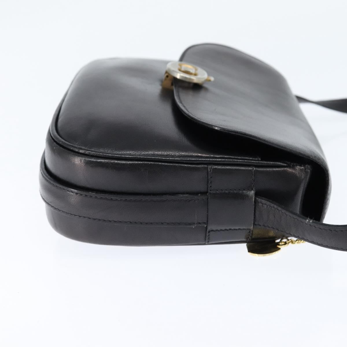 Celine Shoulder Leather Black Leather Shoulder Bag Bag (Pre-Owned)