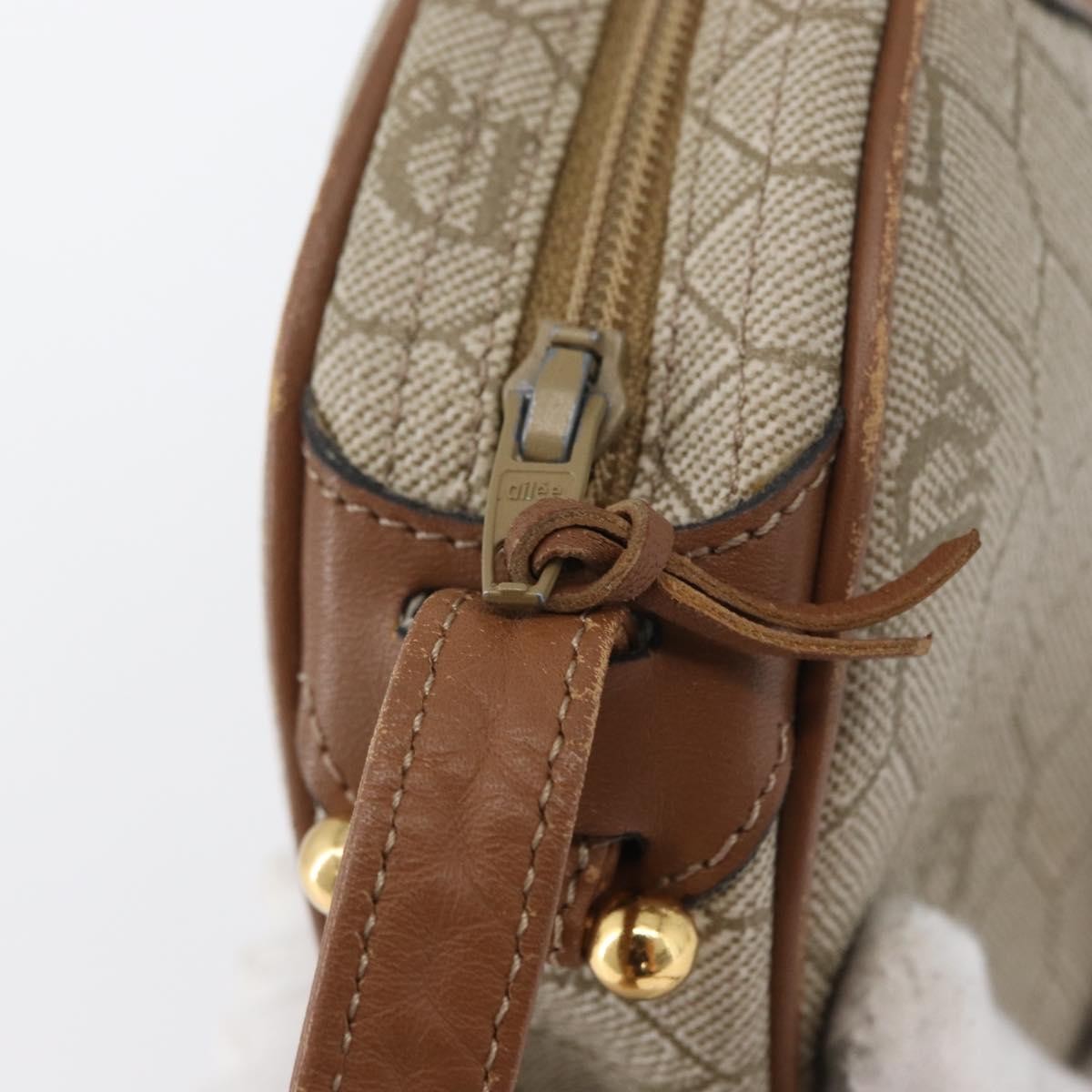 Christian Dior Vintage Honeycomb Canvas And Leather Beige Canvas Shoulder Bag Bag (Pre-Owned)