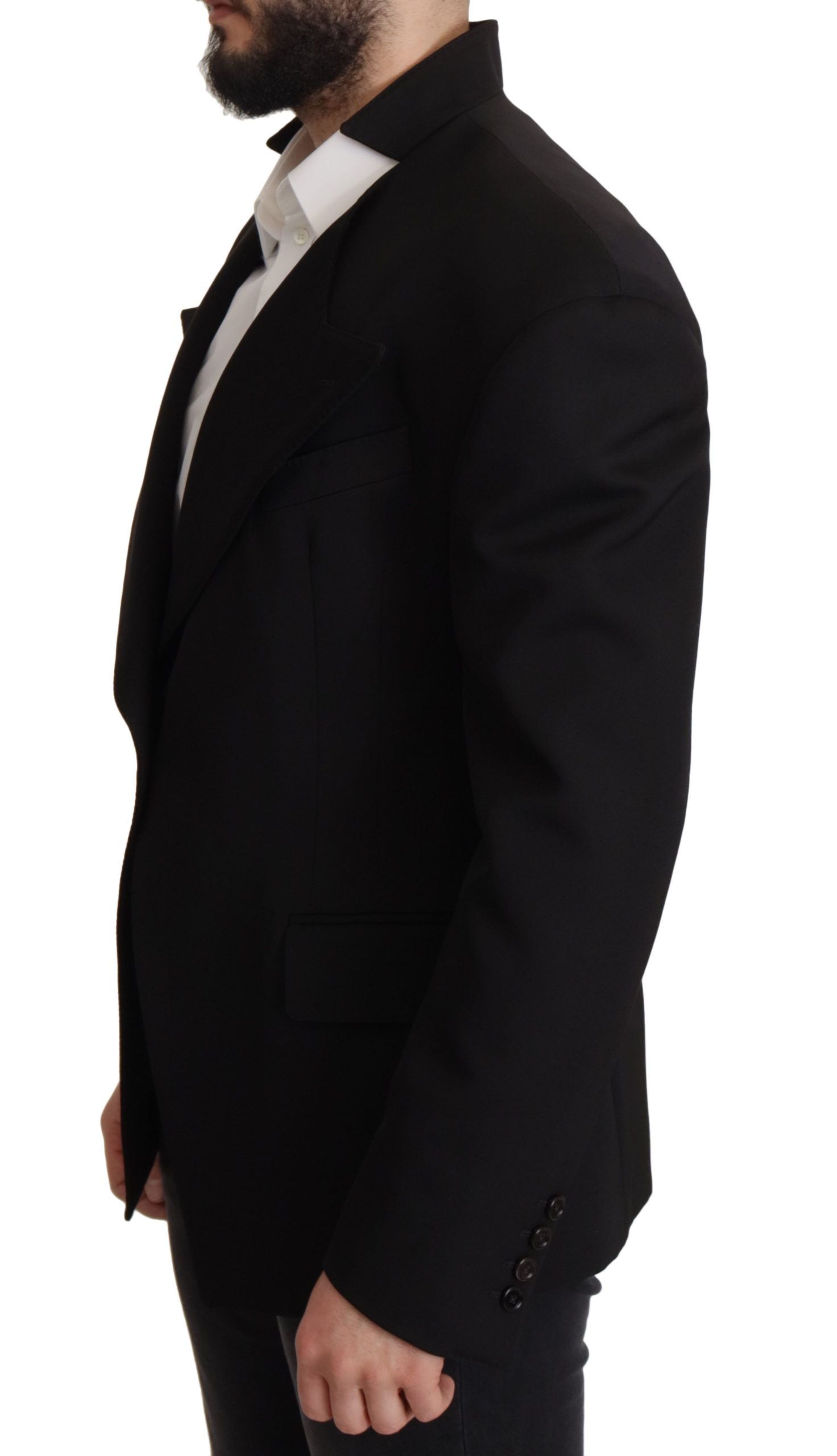 Dolce & Gabbana Black Wool Single Breasted Jacket Men's Blazer