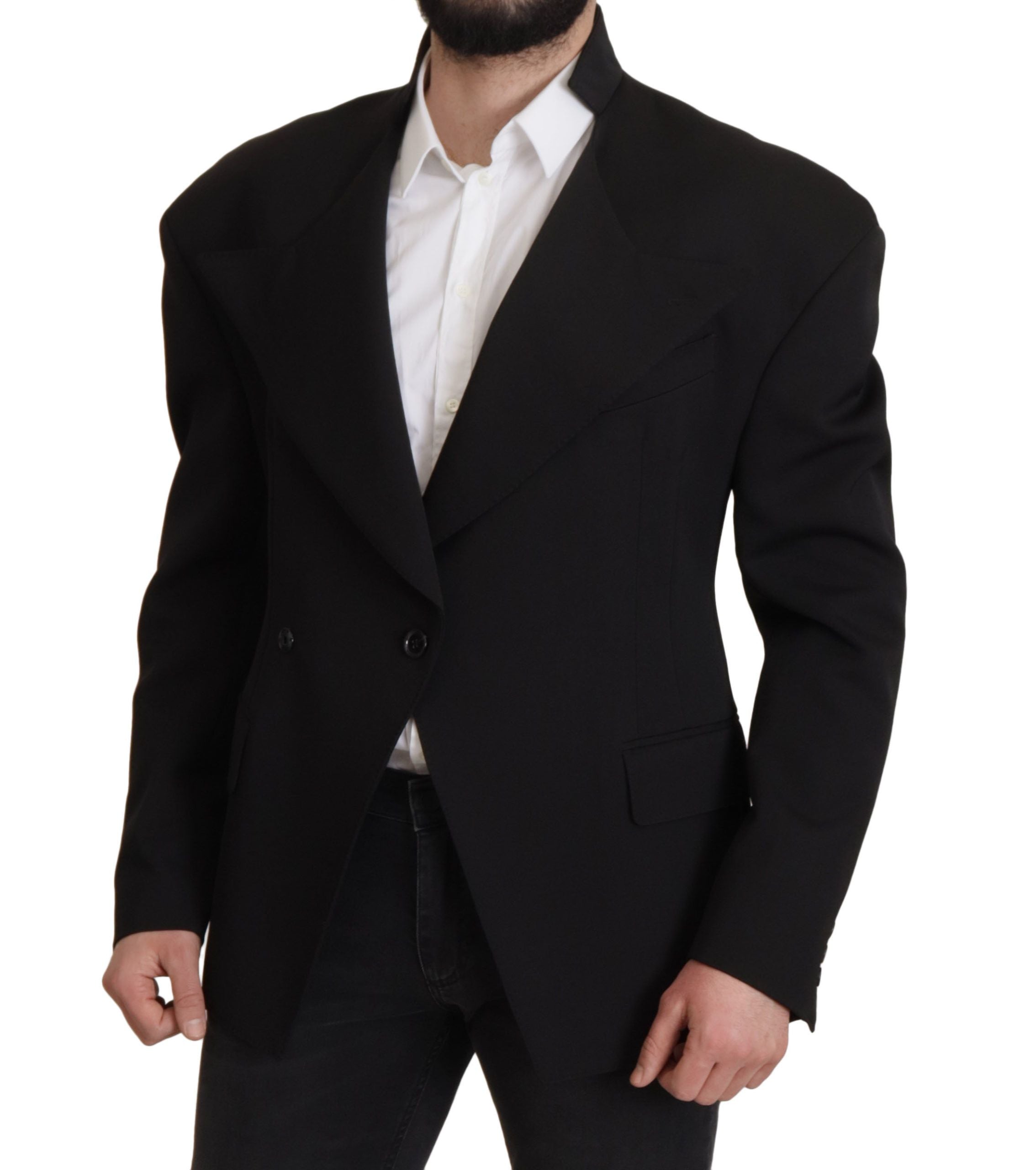Dolce & Gabbana Black Wool Single Breasted Jacket Men's Blazer