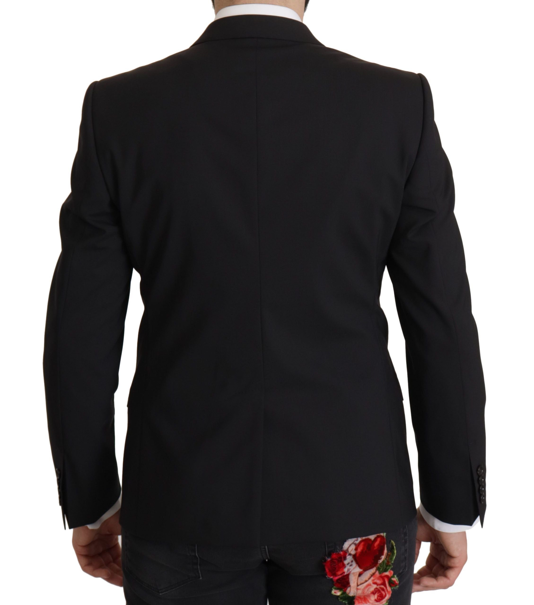 Dolce & Gabbana Black Single Breasted Jacket MARTINI Men's Blazer
