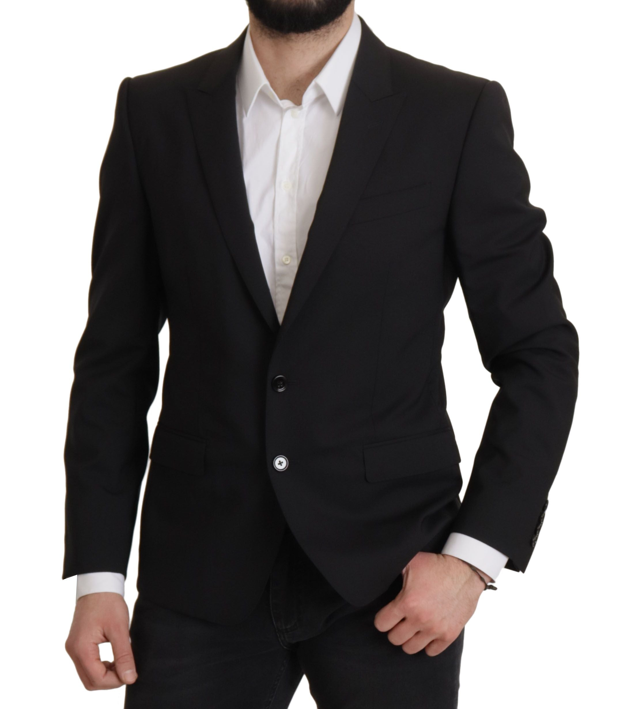 Dolce & Gabbana Black Single Breasted Jacket MARTINI Men's Blazer