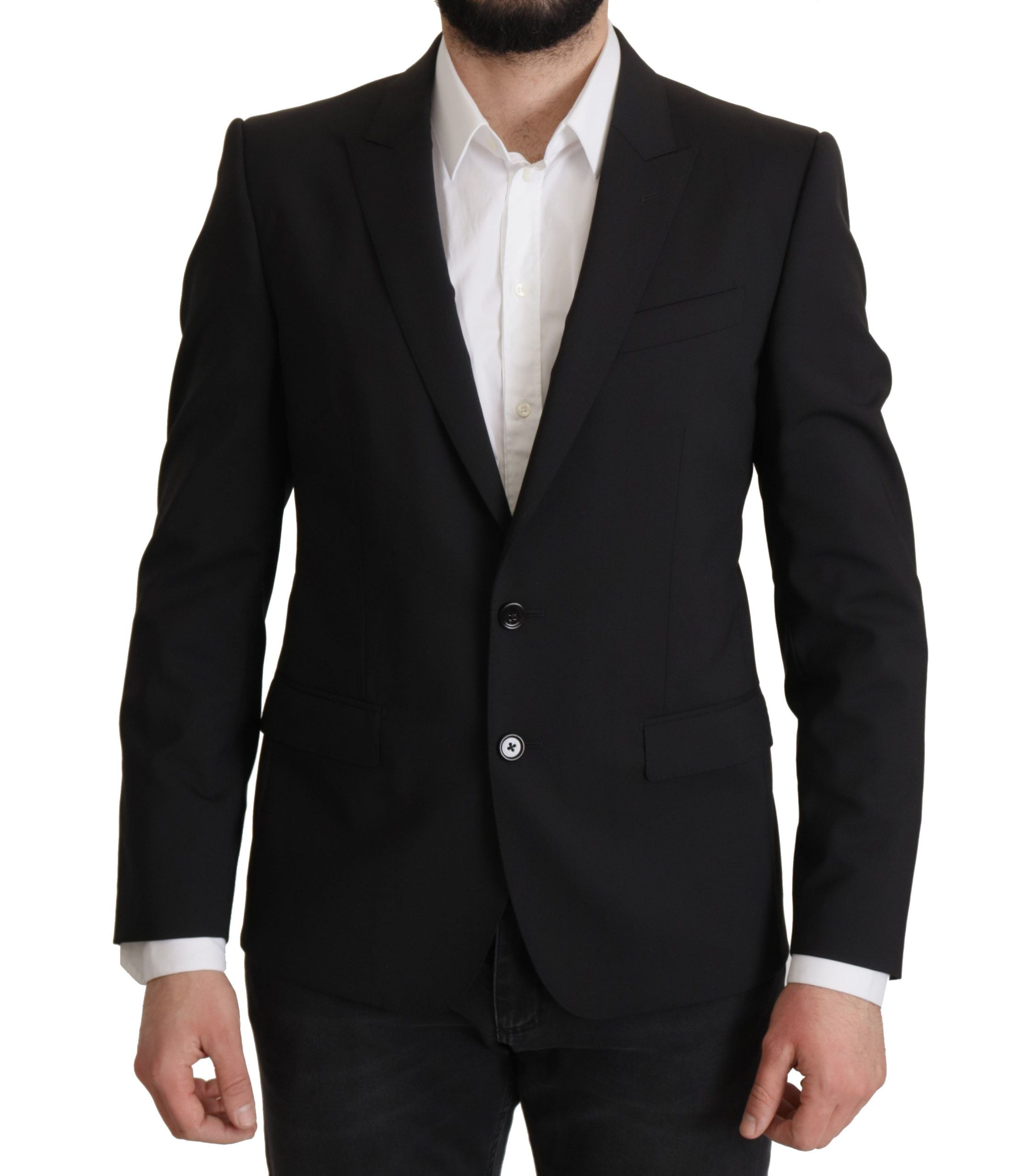 Dolce & Gabbana Black Single Breasted Jacket MARTINI Men's Blazer