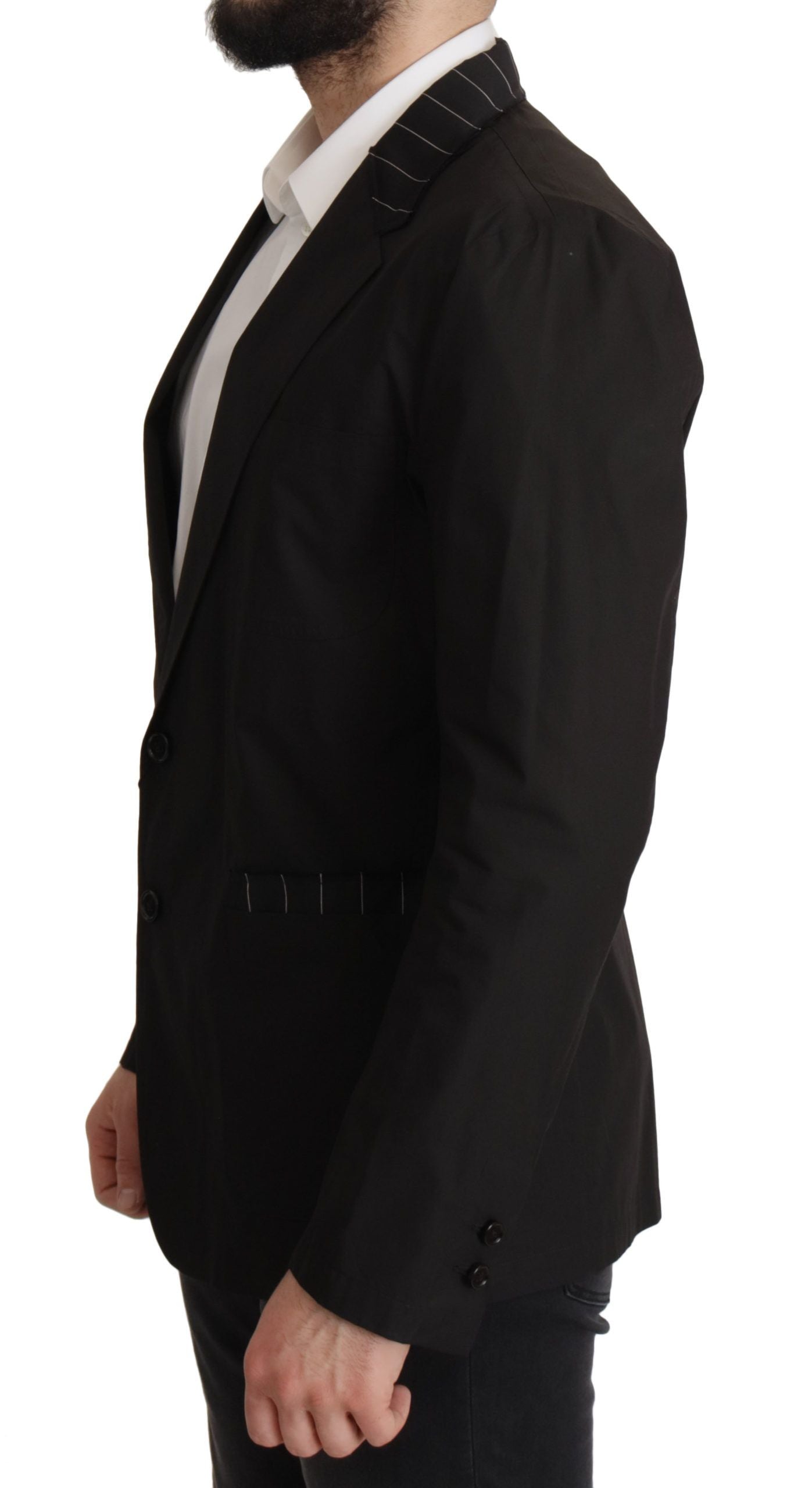 Dolce & Gabbana Black Cotton Single Breasted Blazer Men's Jacket