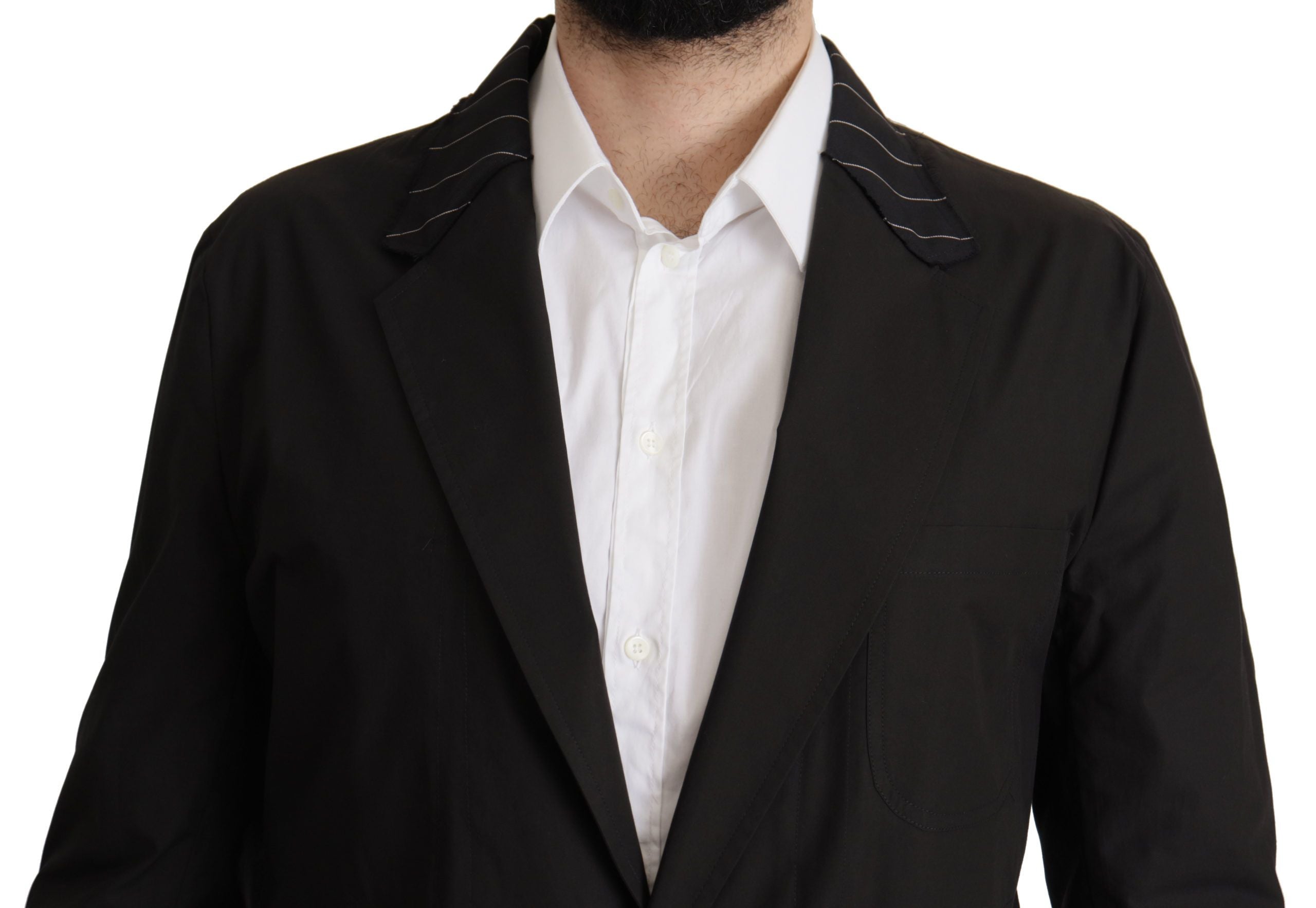 Dolce & Gabbana Black Cotton Single Breasted Blazer Men's Jacket
