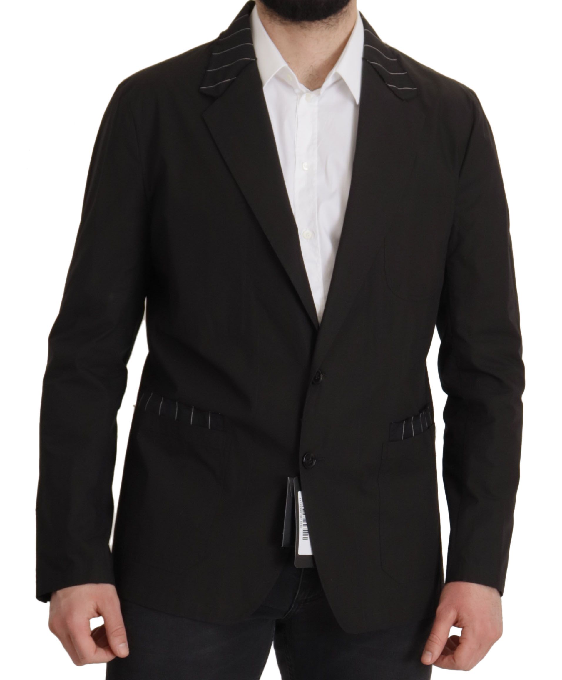 Dolce & Gabbana Black Cotton Single Breasted Blazer Men's Jacket
