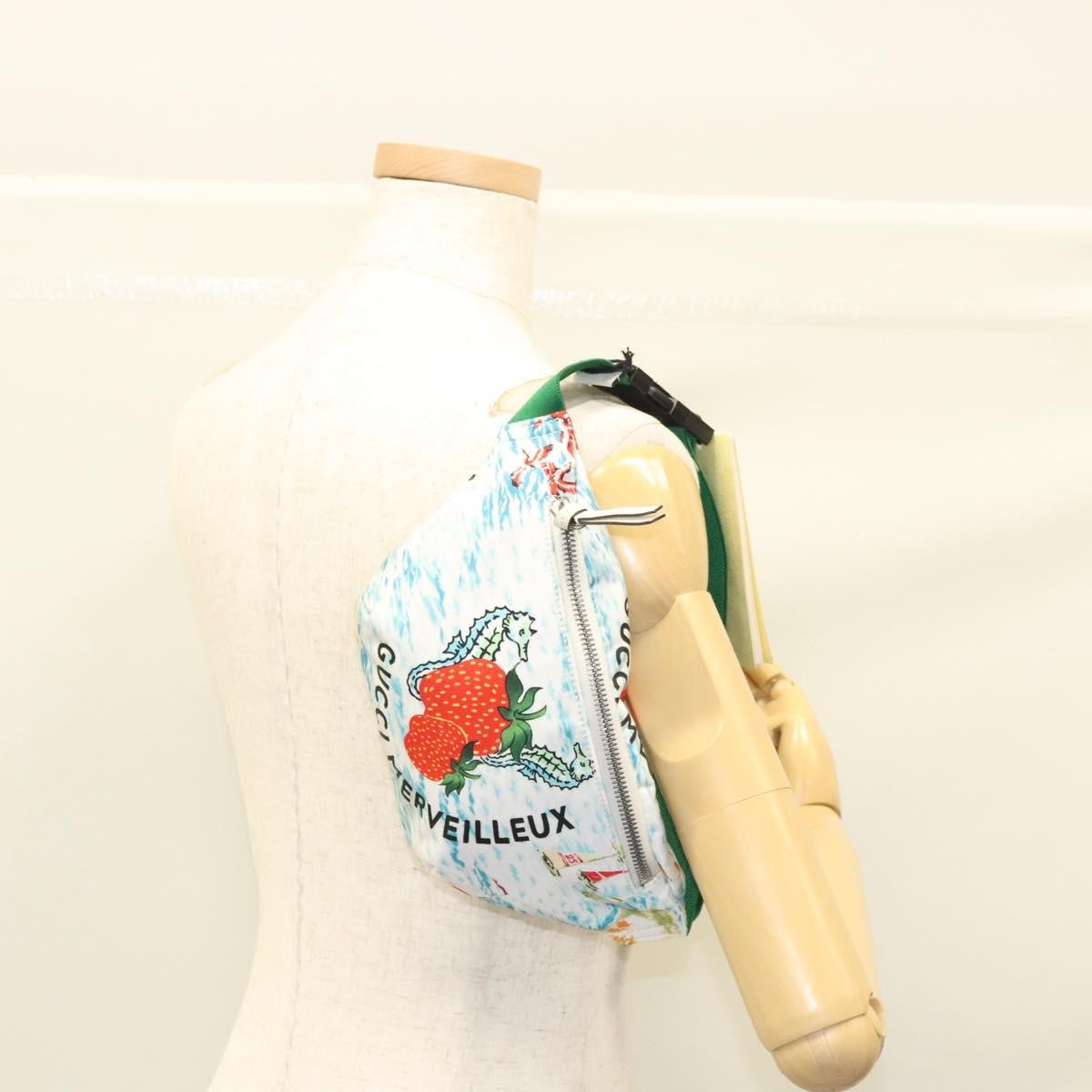 Gucci Merveilleux Belt Printed Nylon White Nylon Bag (Pre-Owned)