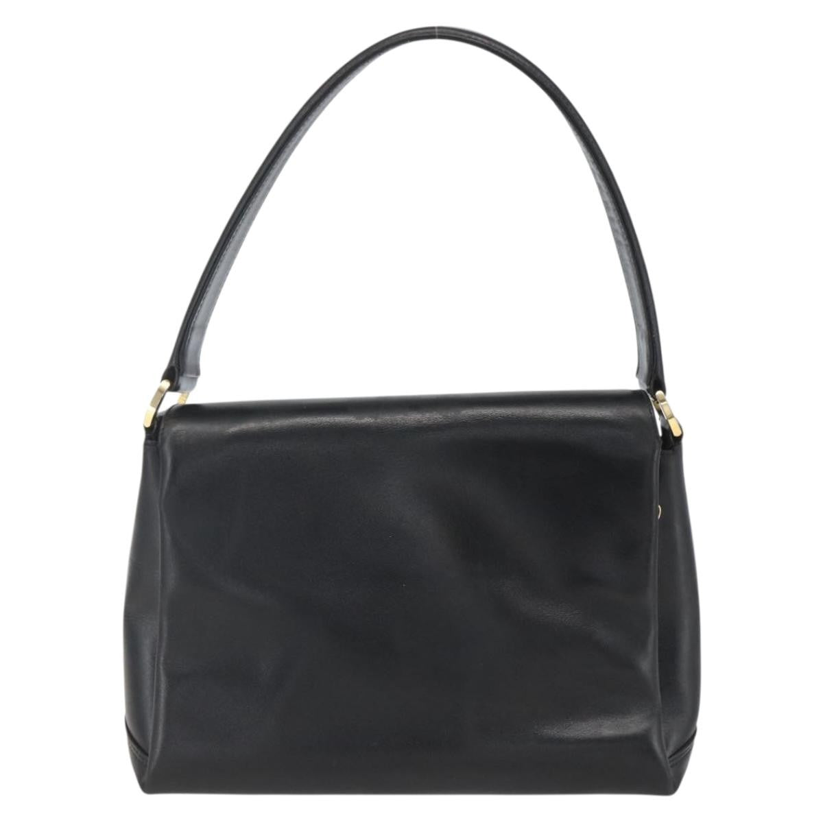 Gucci Vintage Leather Black Leather Handbag (Pre-Owned)
