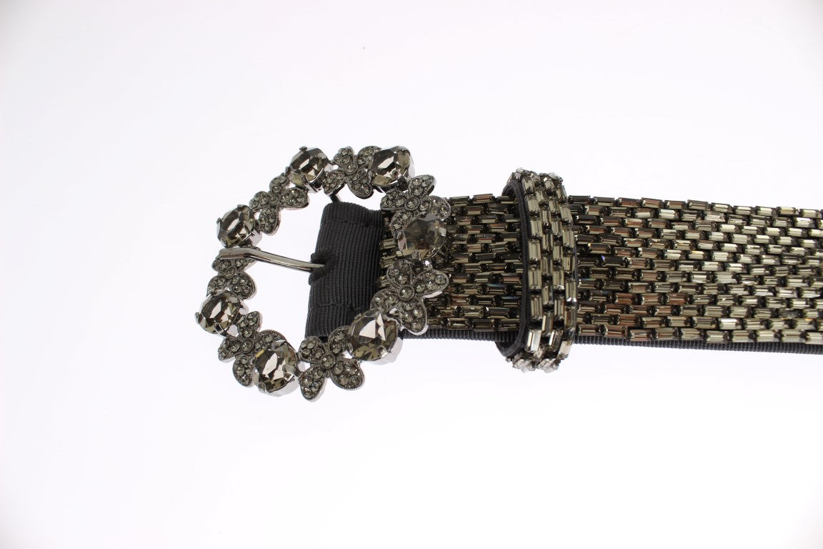 Dolce & Gabbana Crystal Buckle Sequined Waist Women's Belt
