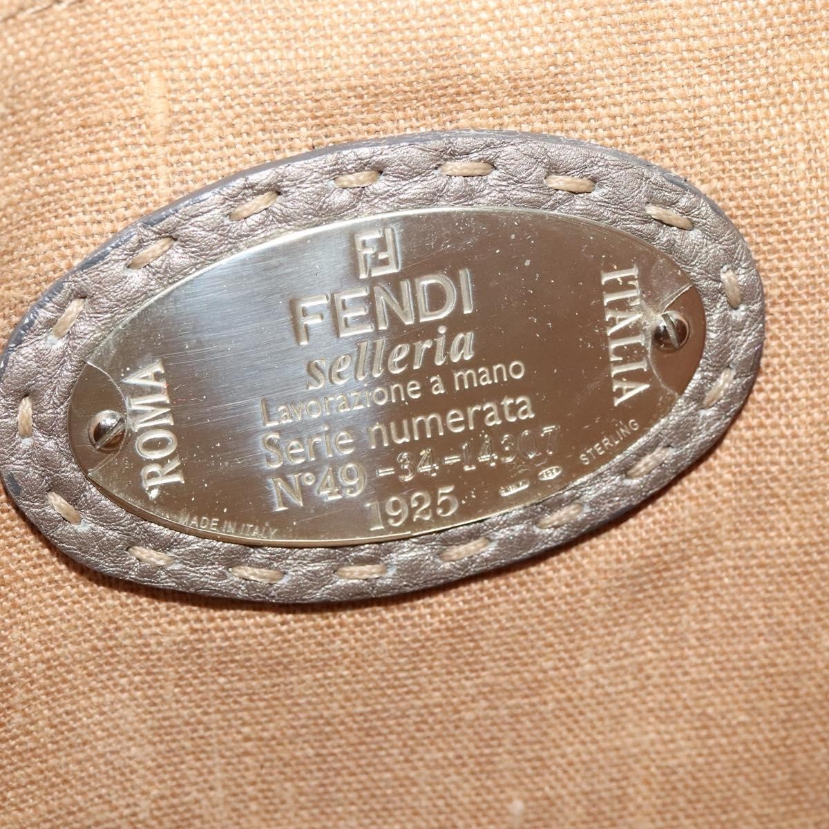 Fendi Selleria Leather Gray Leather Shoulder Bag Bag (Pre-Owned)