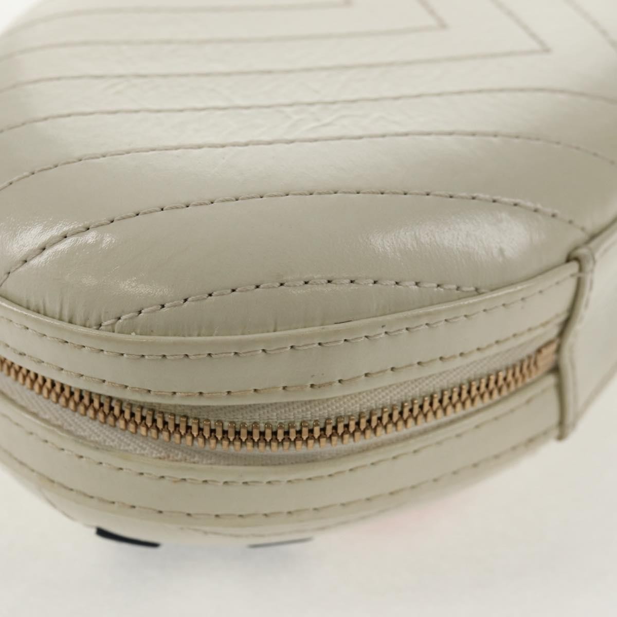 Chanel La Pausa Evening Chevron Lambskin With Applique White Leather Handbag (Pre-Owned)