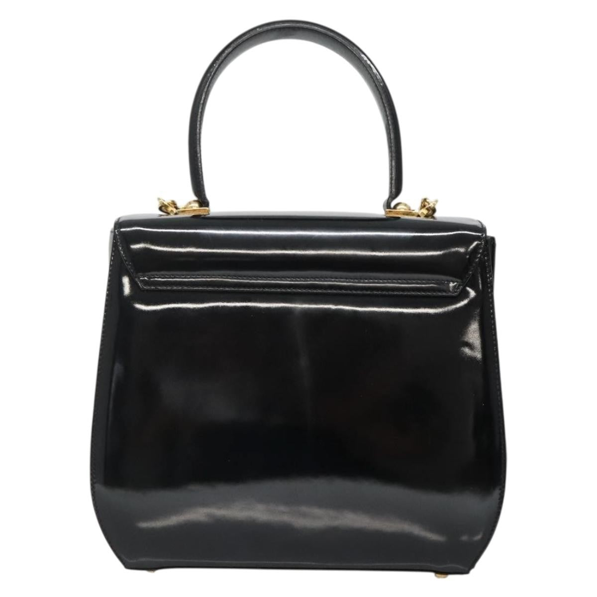 Salvatore Ferragamo Gancini Patent Leather Black Patent_Leather Shoulder Bag Bag (Pre-Owned)