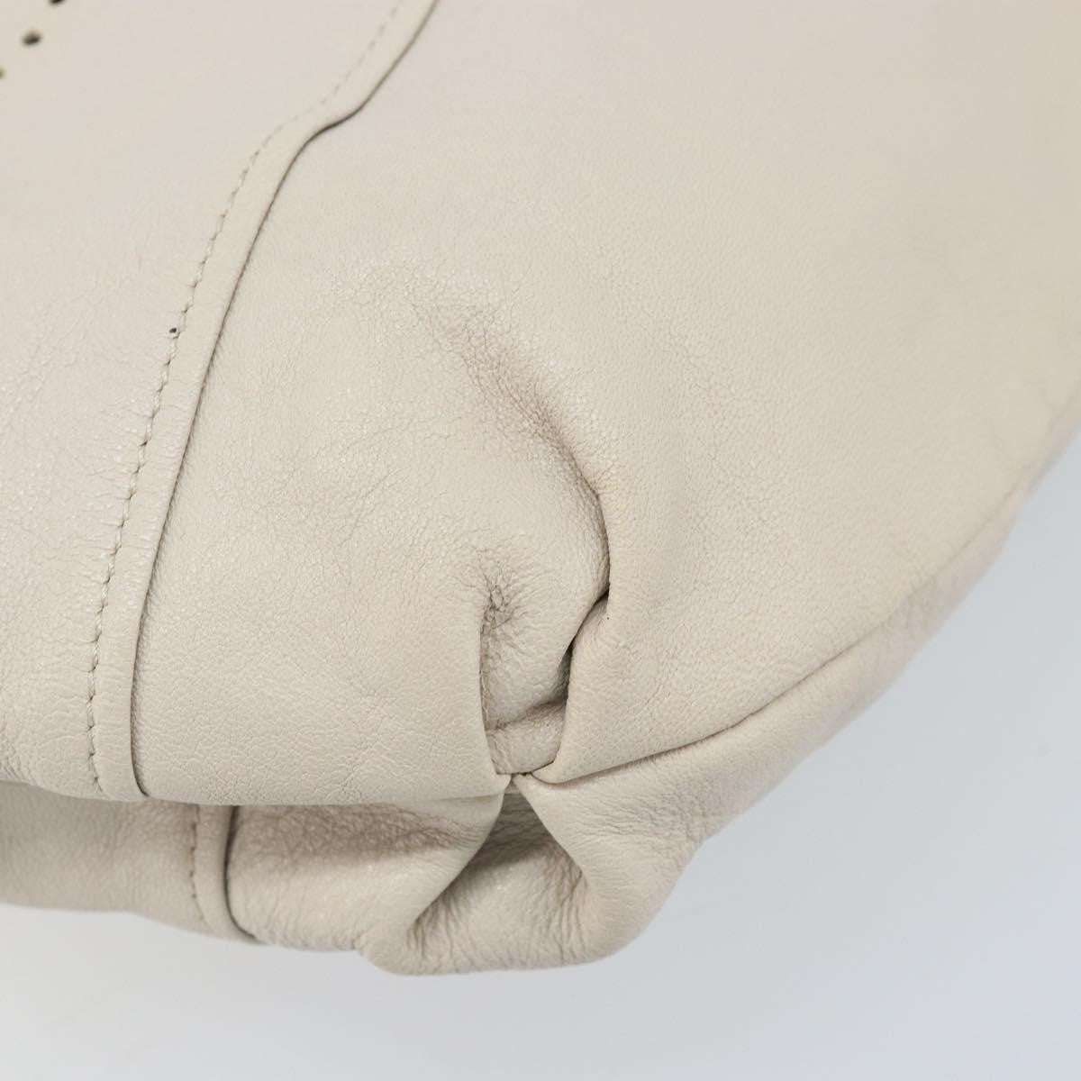 Salvatore Ferragamo Vintage Gancini Hobo Leather White Leather Shoulder Bag Bag (Pre-Owned)