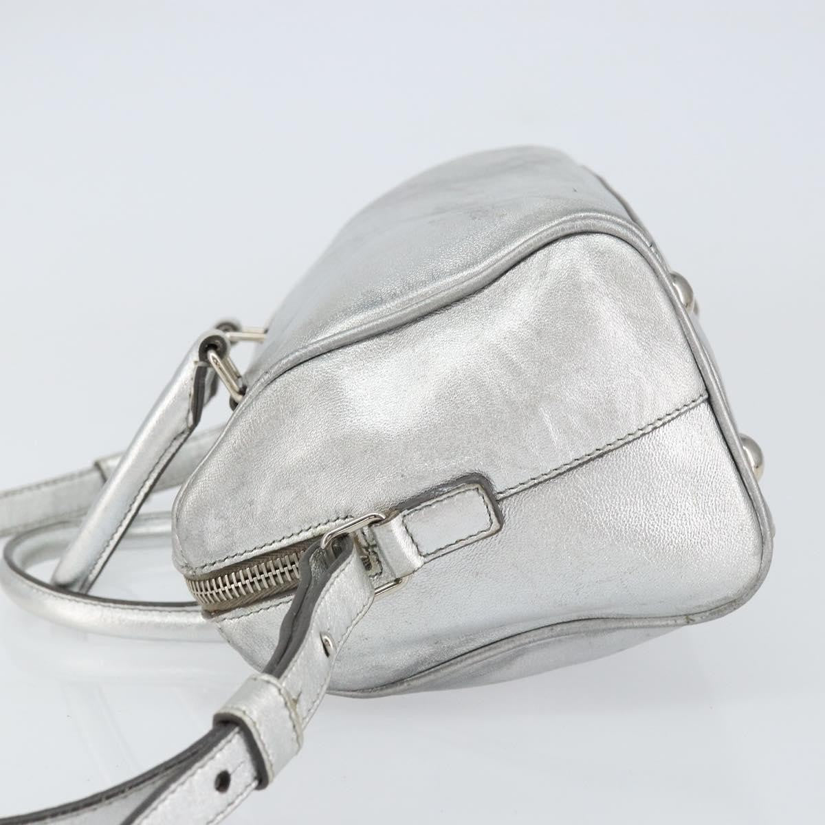 Saint Laurent Classic Duffle Leather Silver Leather Handbag (Pre-Owned)