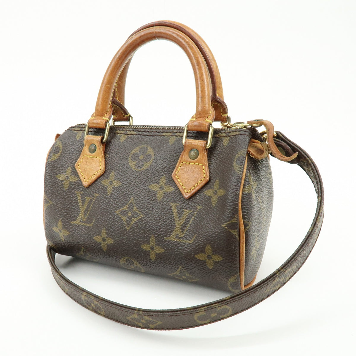 Louis Vuitton Speedy Mini Hl Monogram Canvas Brown Canvas Handbag (Pre-Owned)