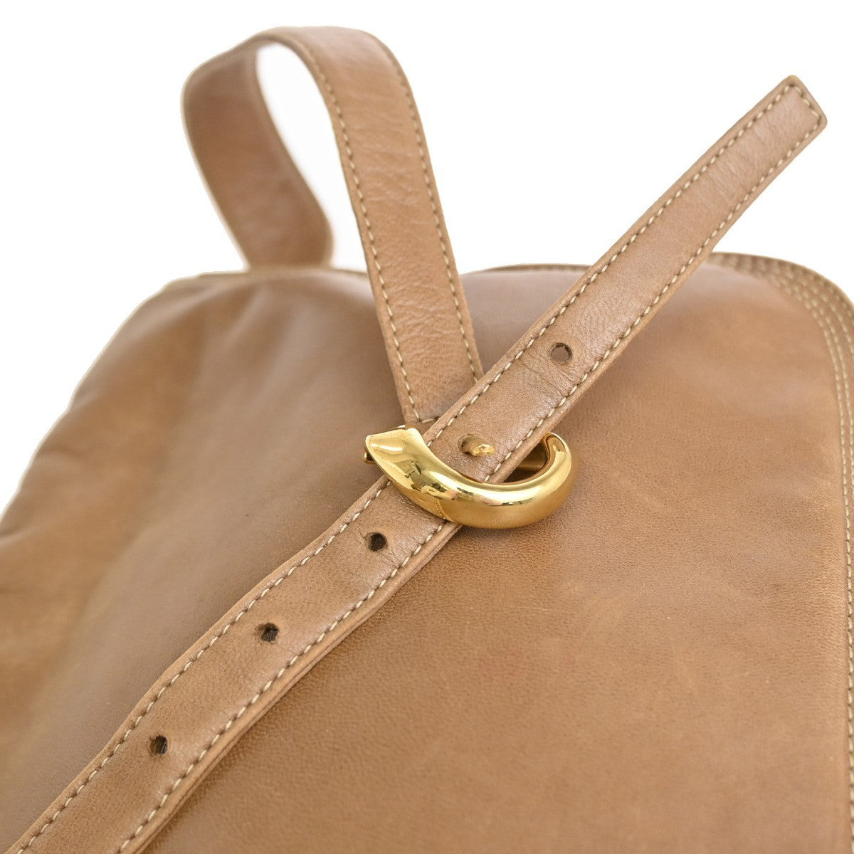 Loewe Anagram Leather Beige Leather Shoulder Bag Bag (Pre-Owned)