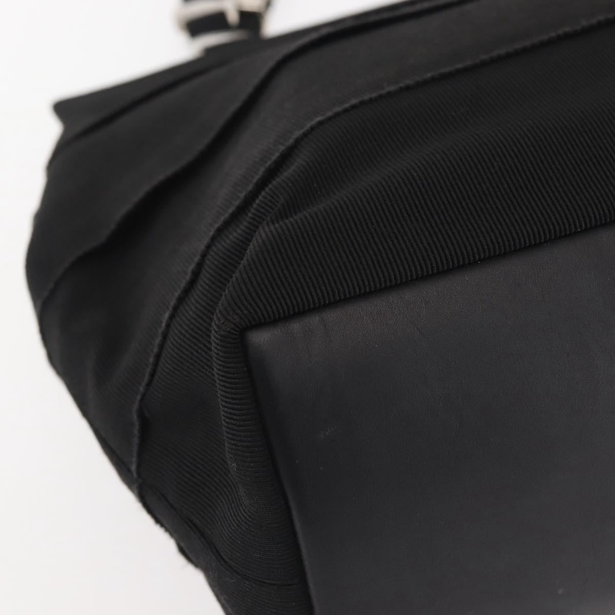 Salvatore Ferragamo Vala Canvas Black Canvas Handbag (Pre-Owned)