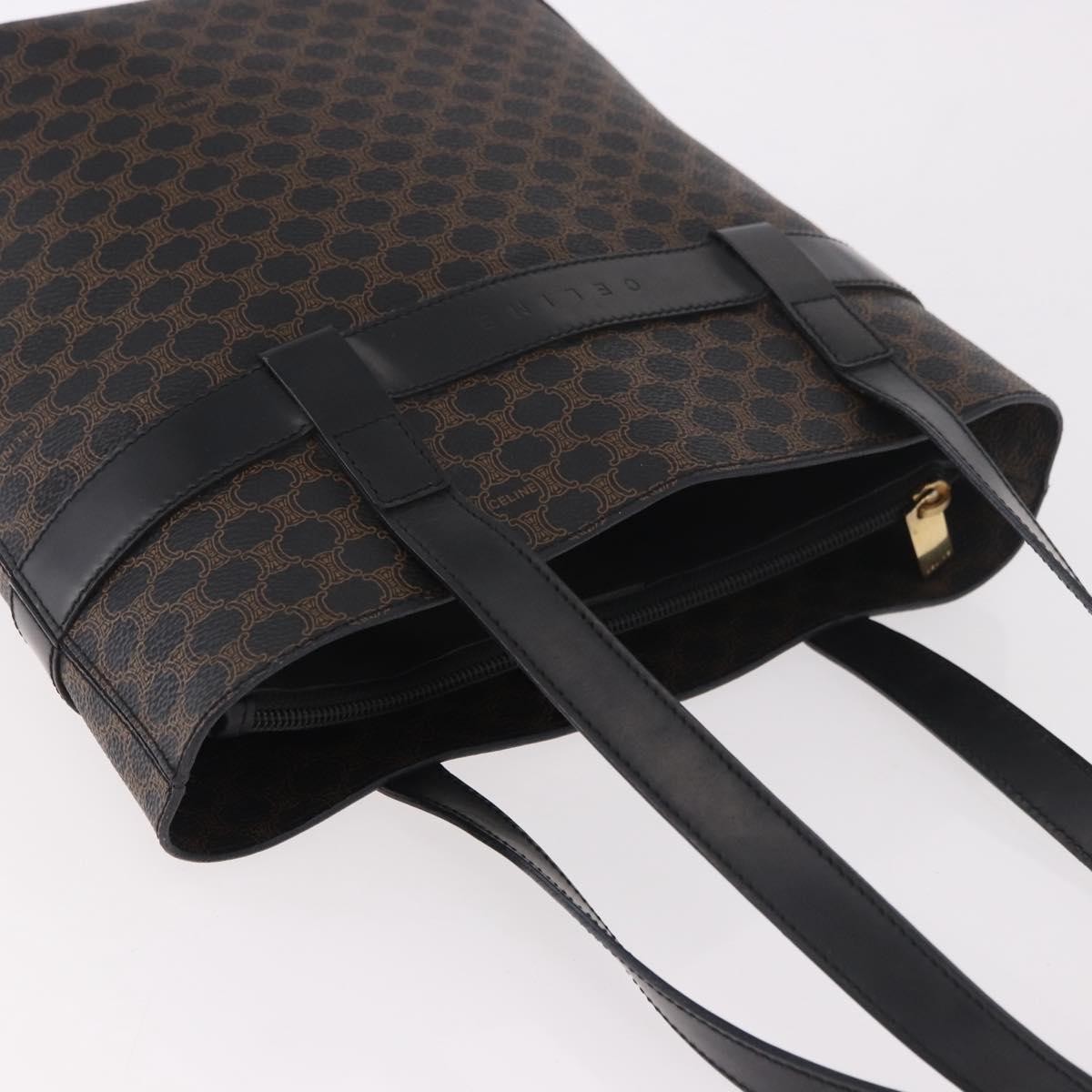 Celine C Macadam Tote Pvc Leather/ Macadam Canvas Black Canvas Shoulder Bag Bag (Pre-Owned)