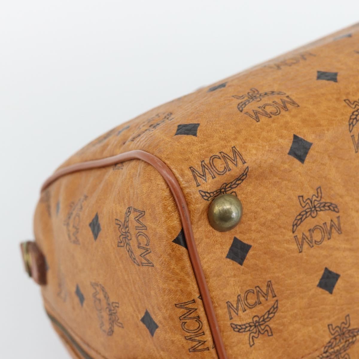 MCM Visetos Logogramme Leather Brown Leather Handbag (Pre-Owned)