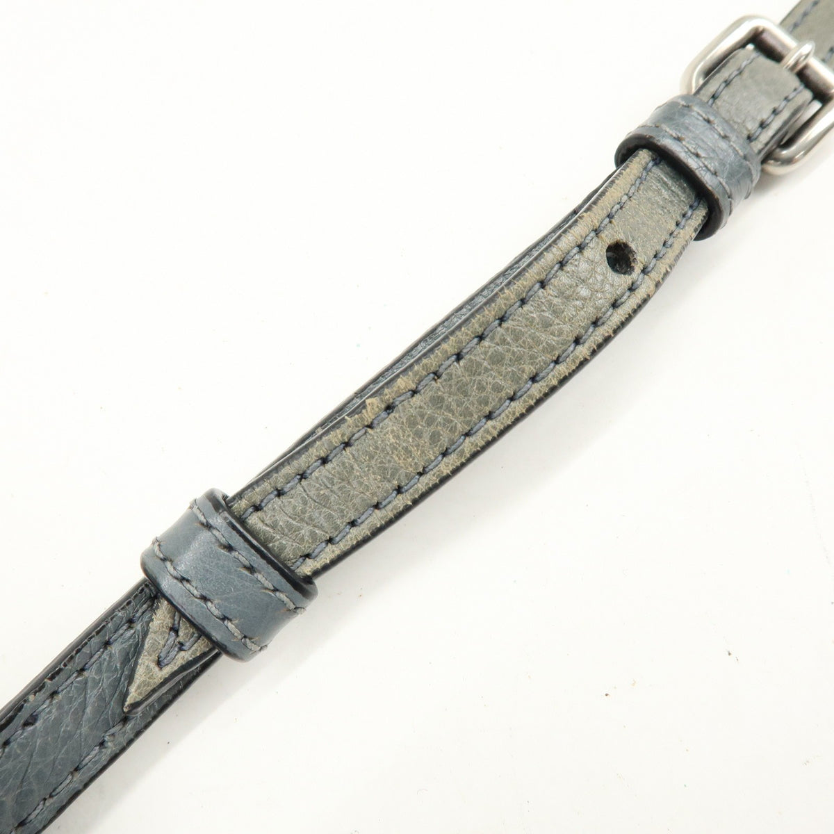 Prada Etiquette Flap Studded Tessuto Gray Leather Handbag (Pre-Owned)