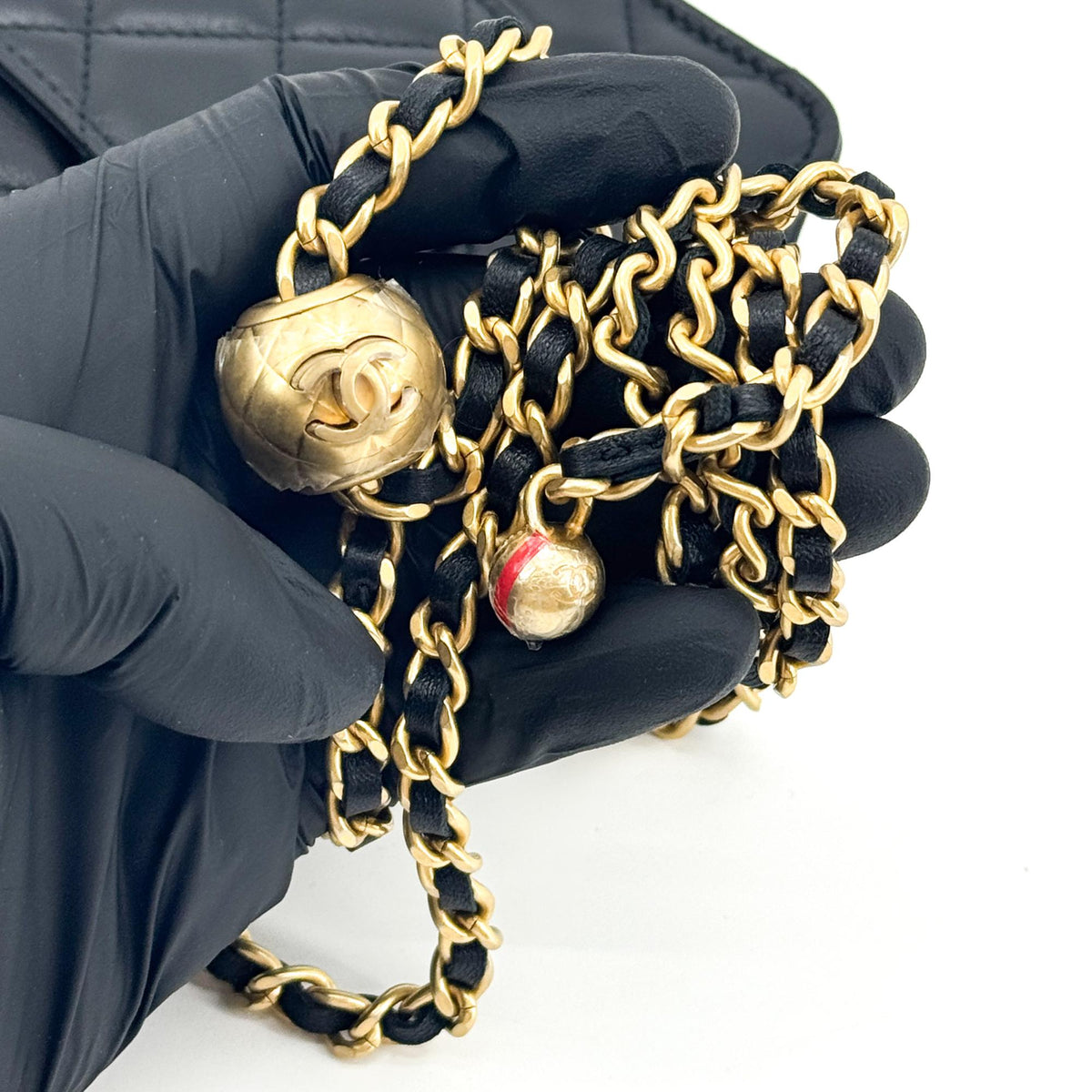 Chanel Pearl Crush Wallet On Chain Quilted Lambskin Black Leather Crossbody Bag Bag (Pre-Owned)