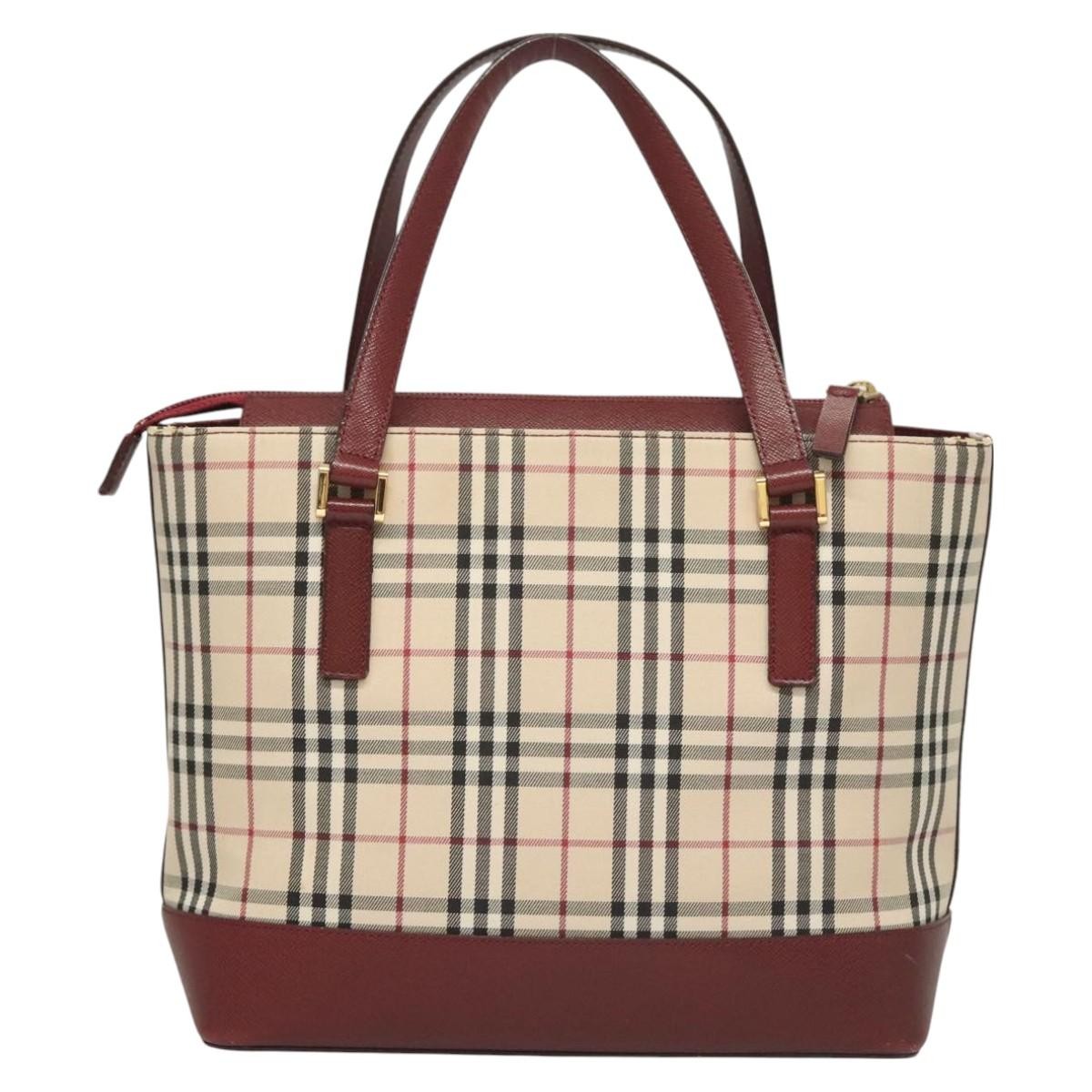 Burberry Nova Check Nova Check Canvas And Leather Beige Canvas Handbag (Pre-Owned)
