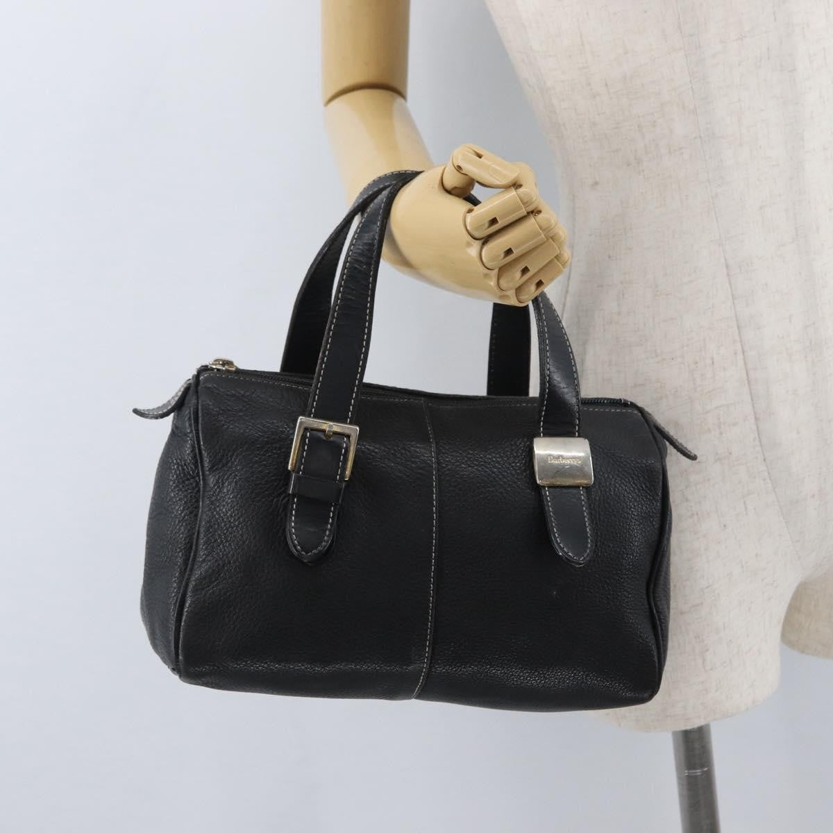 Burberry Vintage Leather Black Leather Handbag (Pre-Owned)