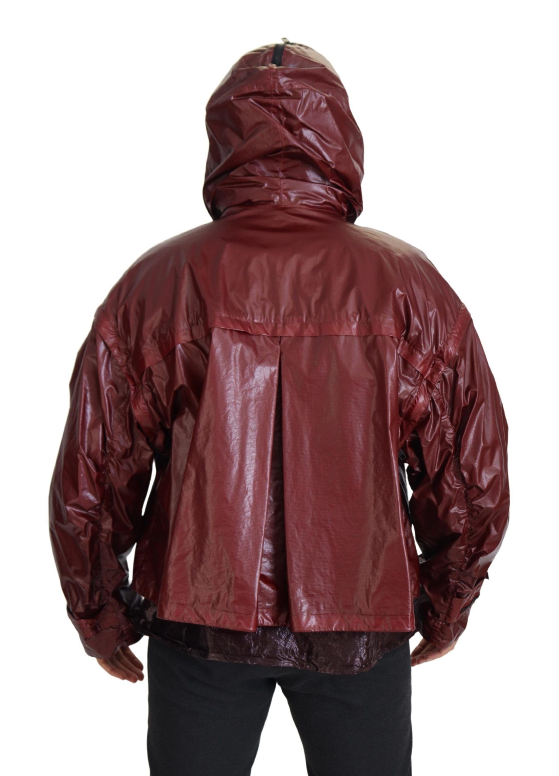 Dolce & Gabbana Bordeaux Cotton Hooded Full Zip Men's Jacket