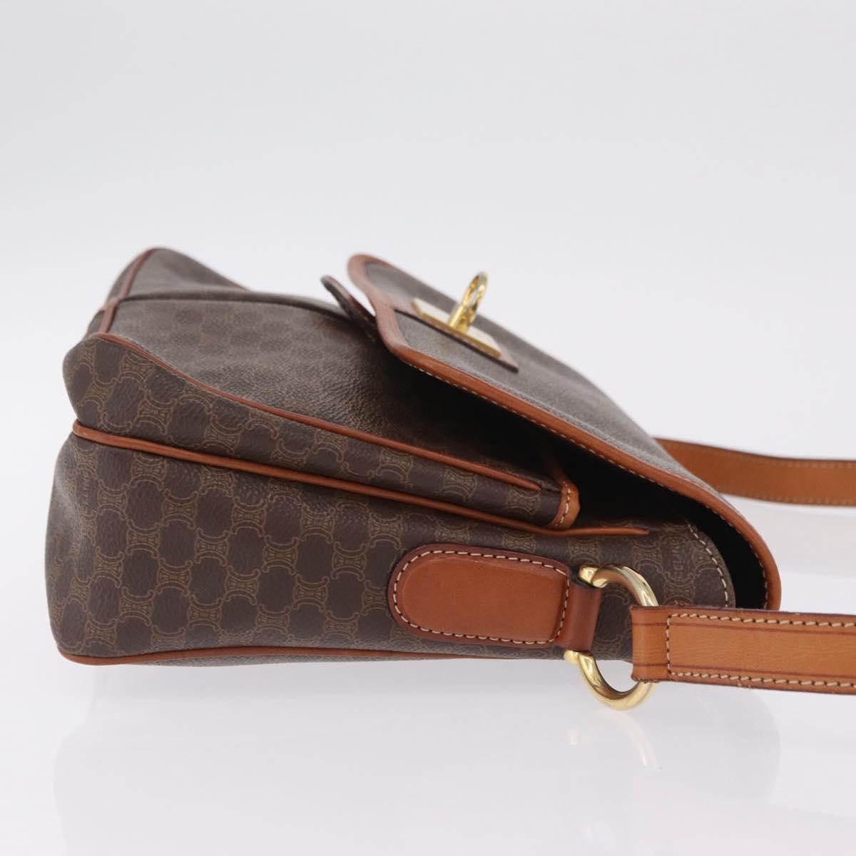 Celine Macadam Shoulder Canvas Brown Canvas Crossbody Bag Bag (Pre-Owned)