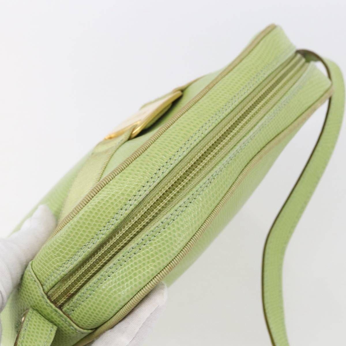 Salvatore Ferragamo Vara Bow Camera Leather Green Leather Shoulder Bag Bag (Pre-Owned)