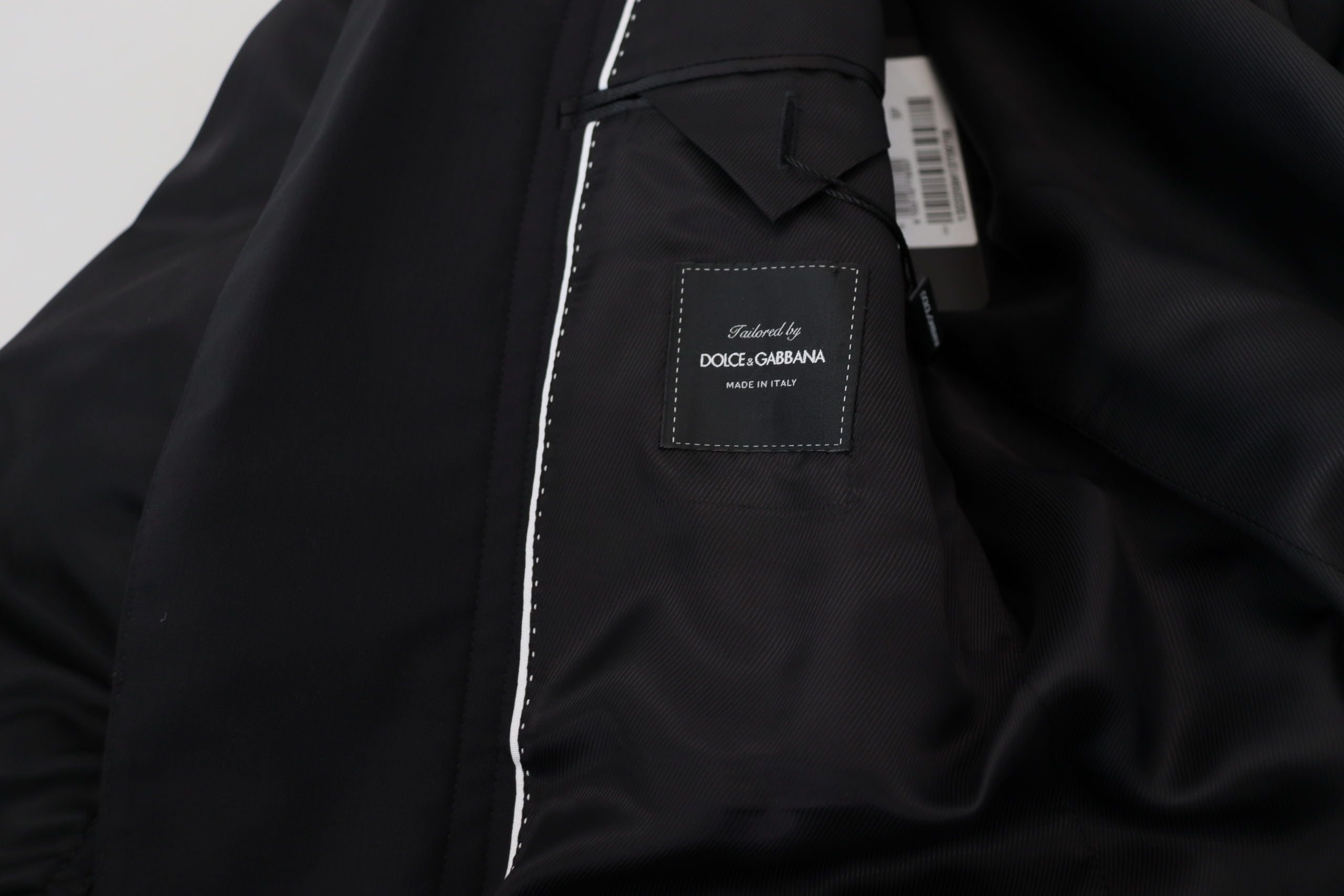 Dolce & Gabbana Black Wool Full Zip Long Sleeves Men's Jacket