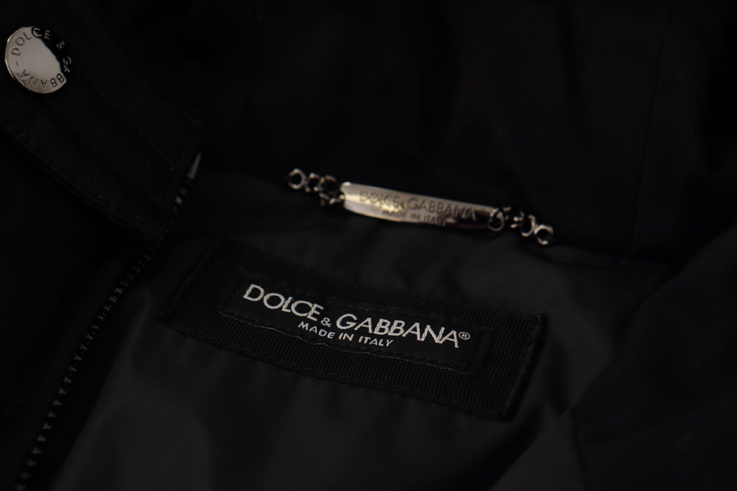 Dolce & Gabbana Black Nylon Hooded Parka Coat Winter Men's Jacket