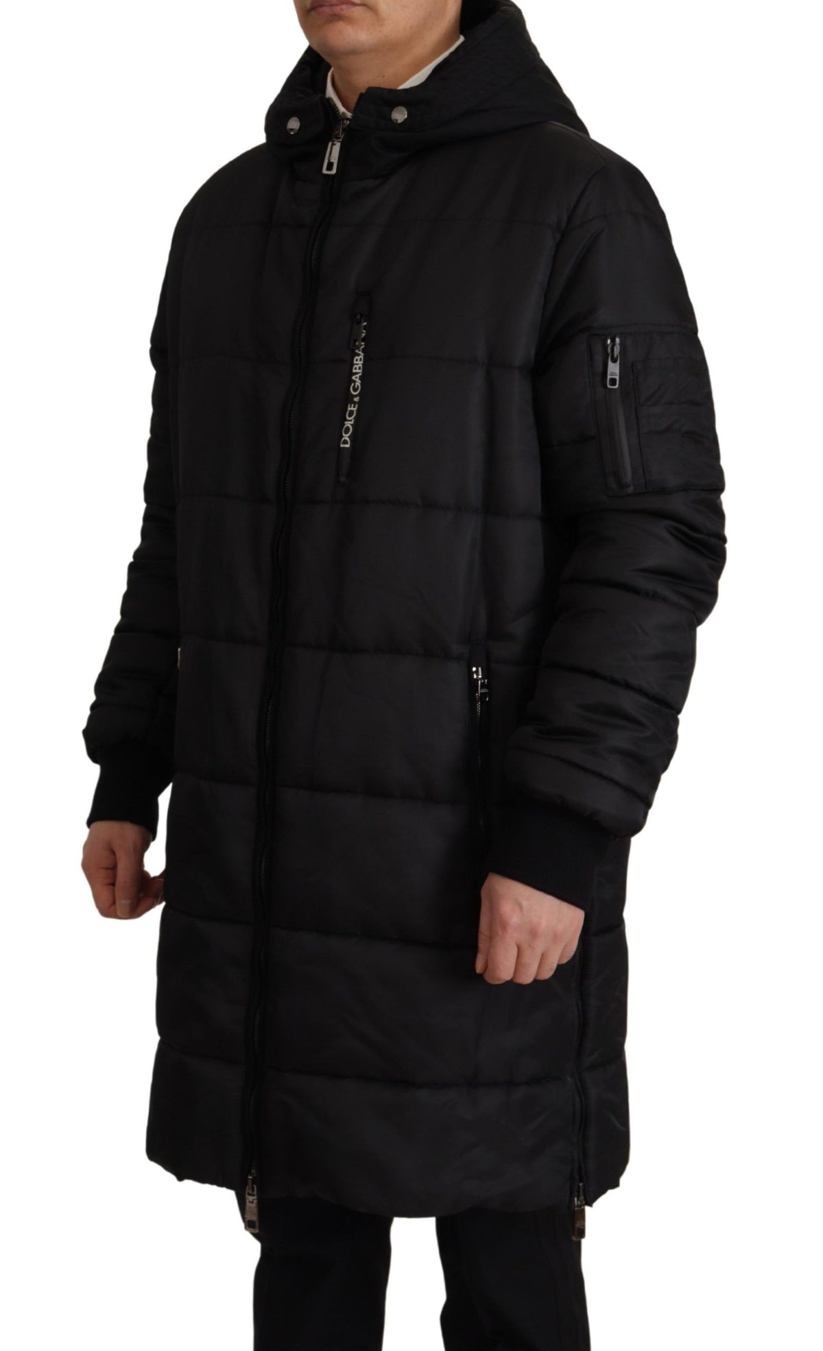 Dolce & Gabbana Black Nylon Hooded Parka Coat Winter Men's Jacket