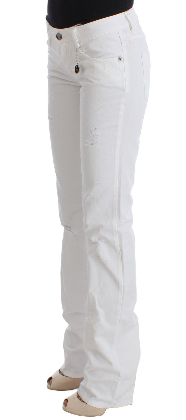 Costume National White Cotton Slim Fit Denim Bootcut Women's Jeans