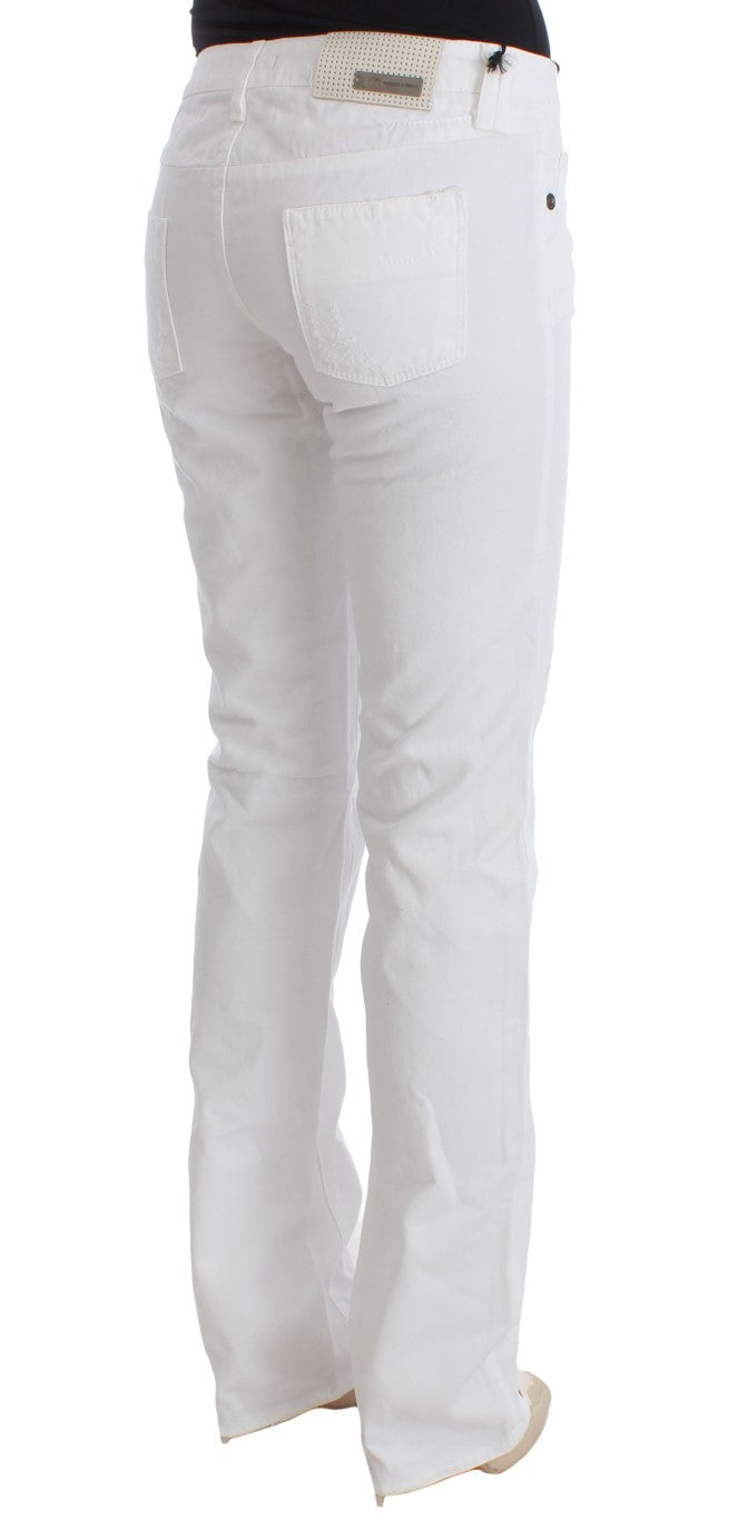 Costume National White Cotton Slim Fit Denim Bootcut Women's Jeans