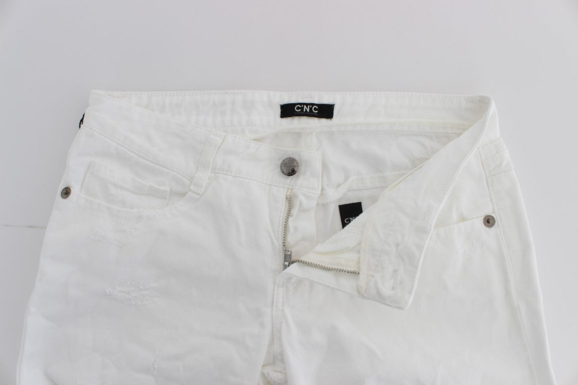 Costume National White Cotton Slim Fit Denim Bootcut Women's Jeans