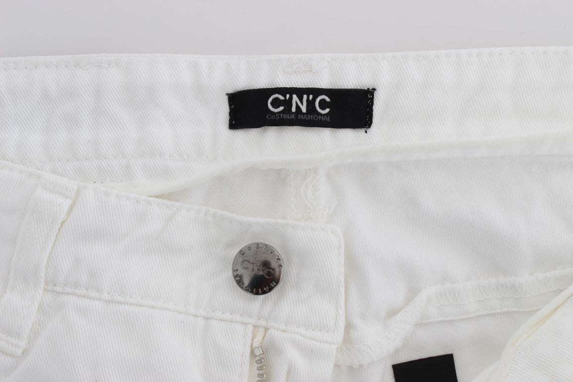 Costume National White Cotton Slim Fit Denim Bootcut Women's Jeans