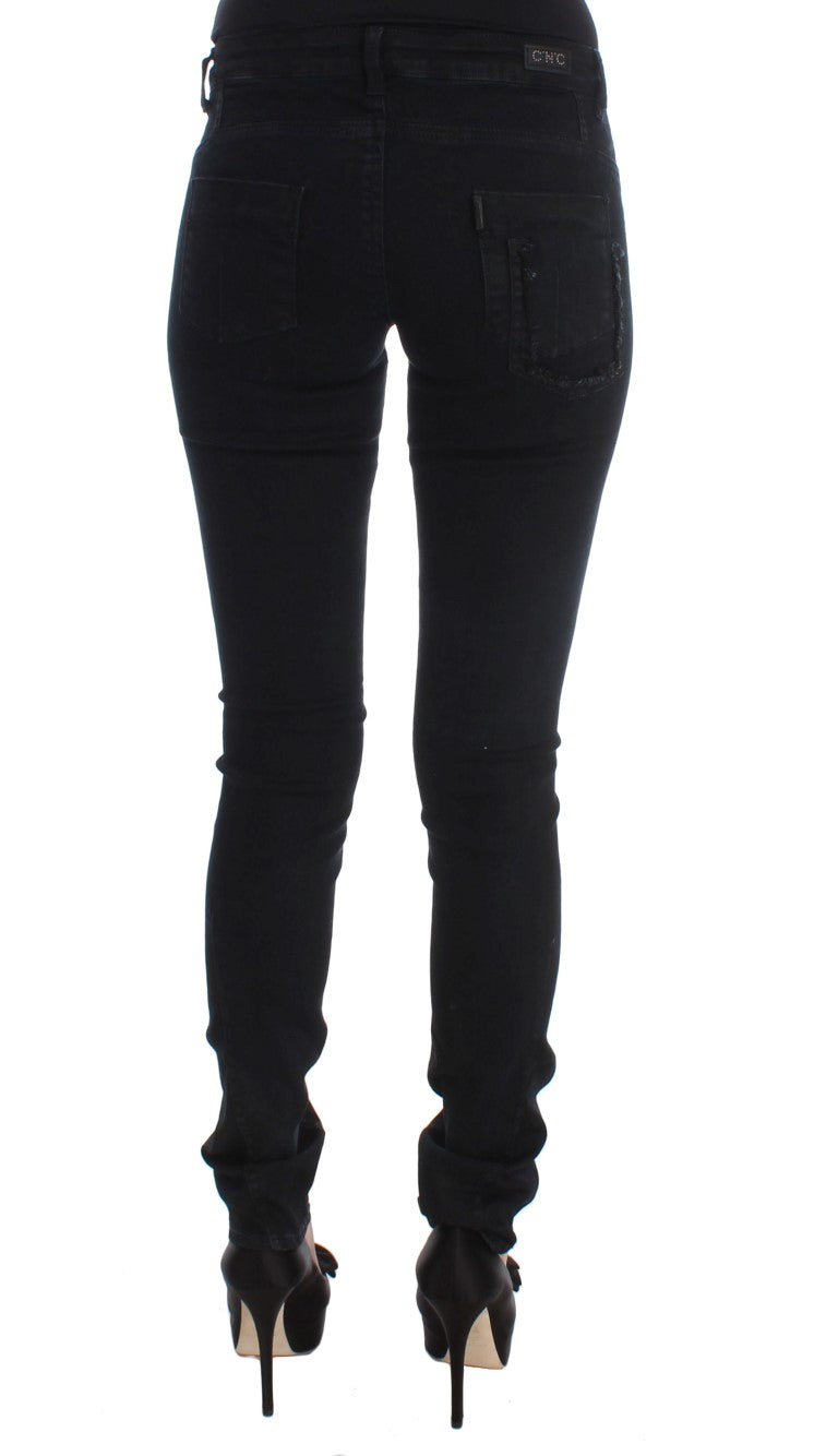 Costume National Black Cotton Slim Fit Denim Women's Jeans