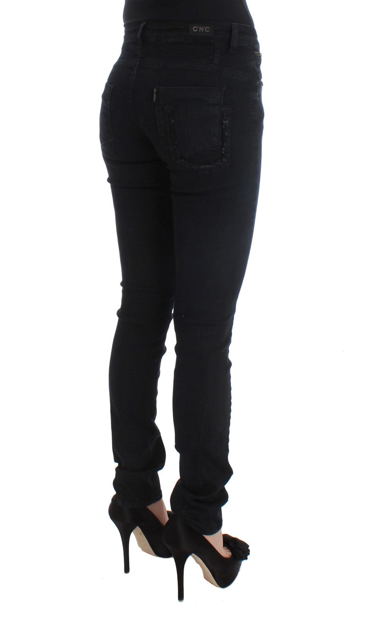 Costume National Black Cotton Slim Fit Denim Women's Jeans
