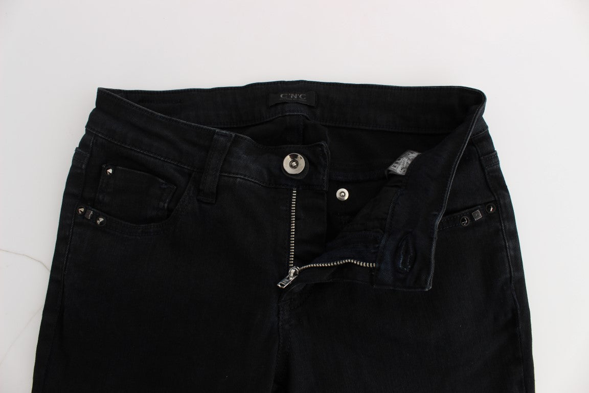 Costume National Sleek Black Slim Fit Designer Women's Jeans