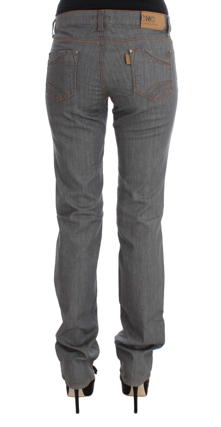 Costume National Gray Cotton Regular Fit Denim Women's Jeans