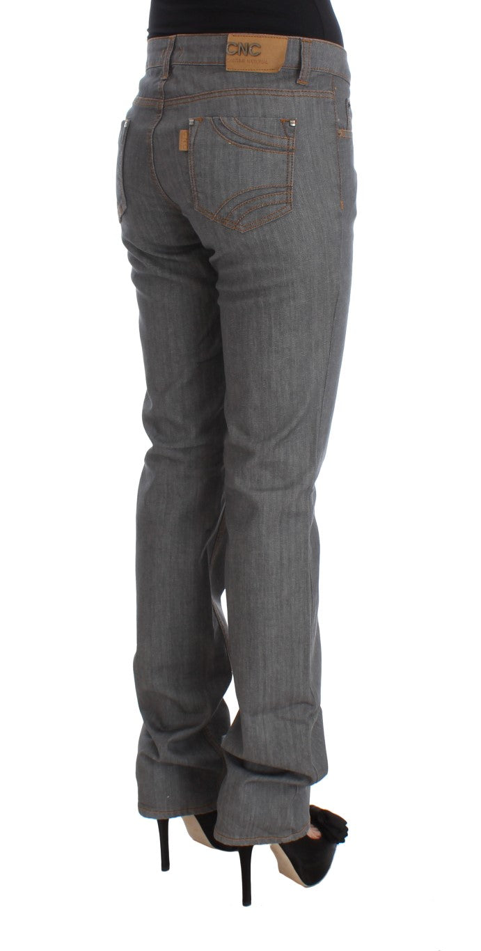 Costume National Gray Cotton Regular Fit Denim Women's Jeans