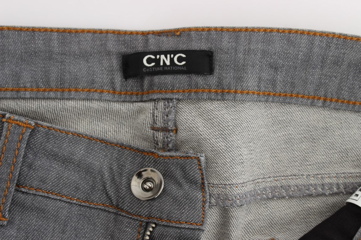Costume National Gray Cotton Regular Fit Denim Women's Jeans