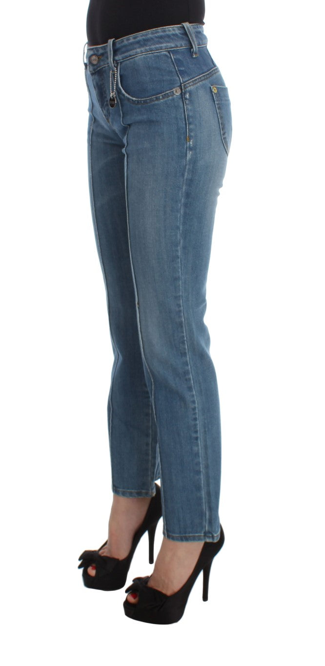 Costume National Blue Cotton Slim Fit Cropped Women's Jeans