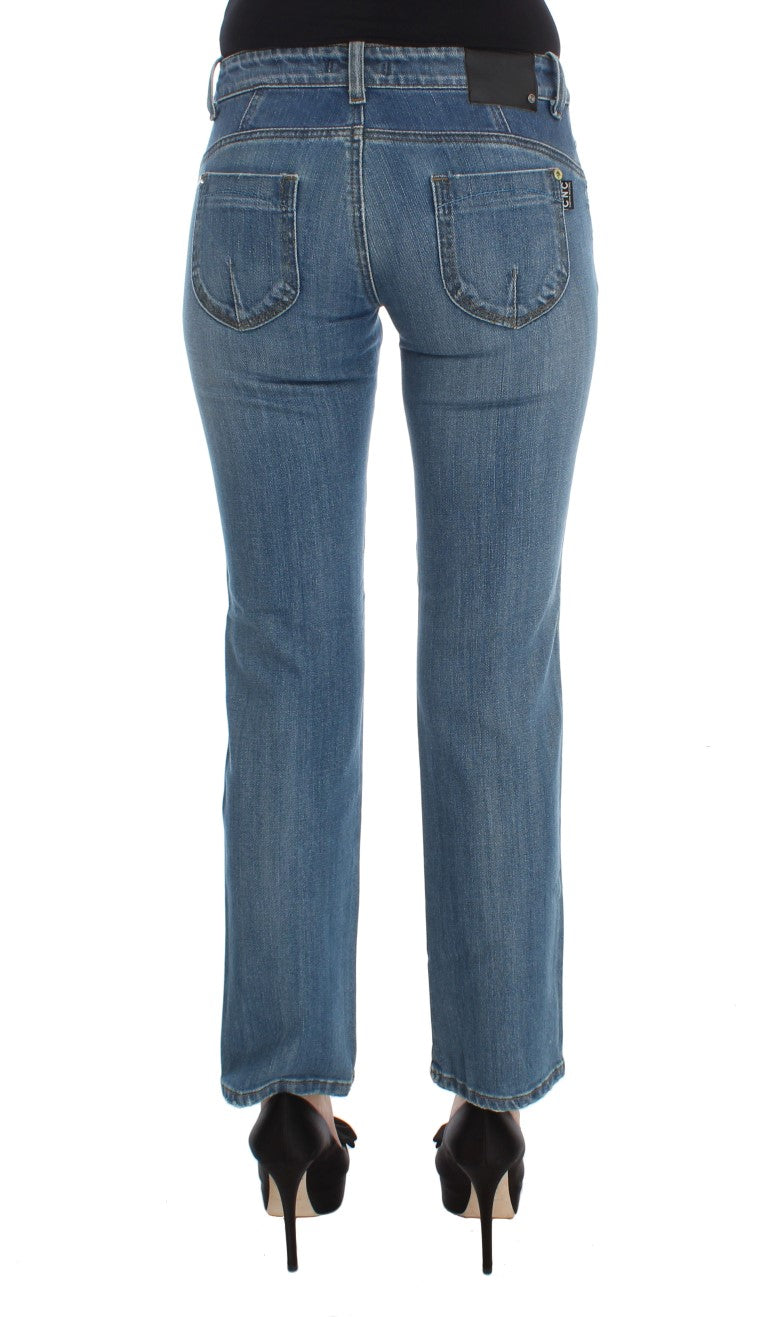 Costume National Blue Cotton Slim Fit Cropped Women's Jeans