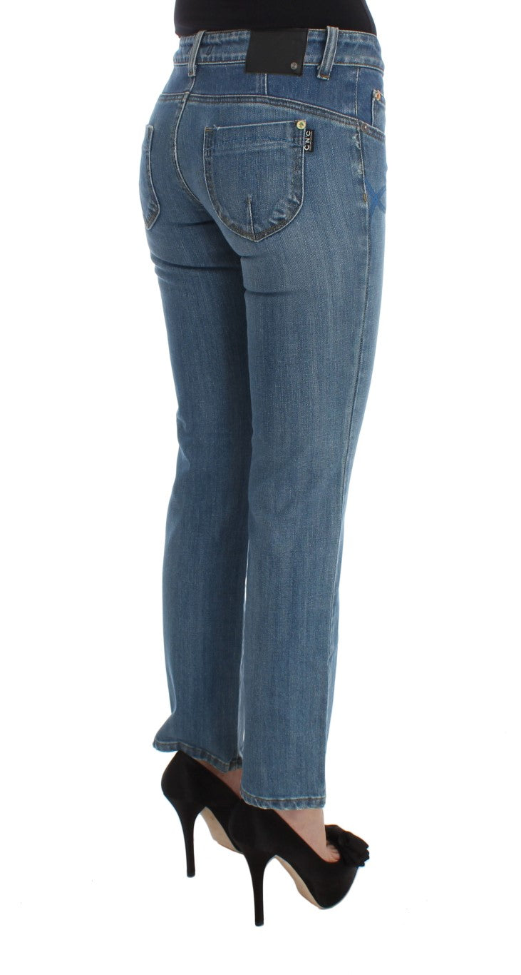 Costume National Blue Cotton Slim Fit Cropped Women's Jeans