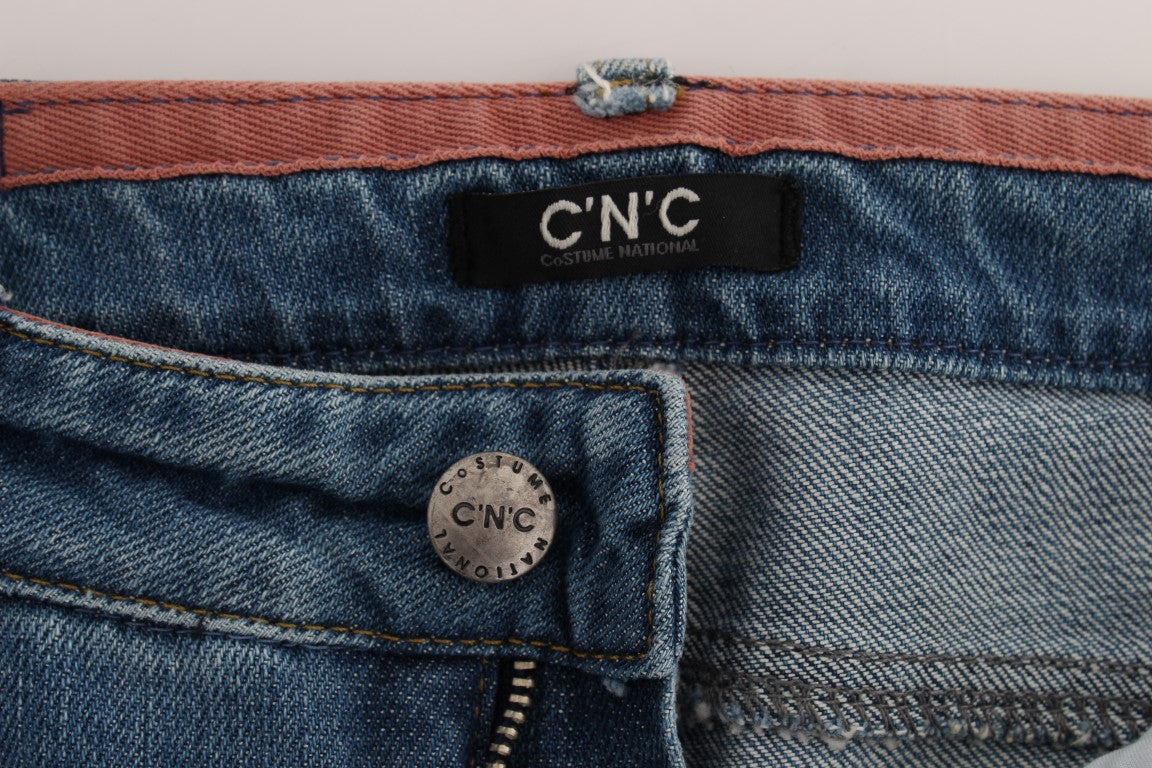 Costume National Blue Cotton Slim Fit Cropped Women's Jeans