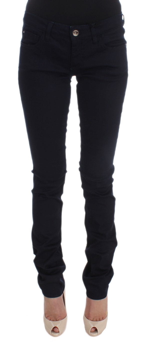 Costume National Blue Cotton Blend Slim Fit Women's Jeans
