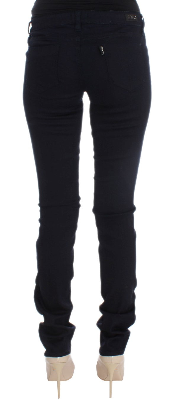 Costume National Blue Cotton Blend Slim Fit Women's Jeans